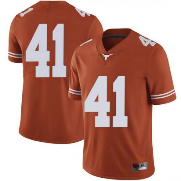 Men's University of Texas #41 Hank Coutoumanos Limited Football Jersey Orange